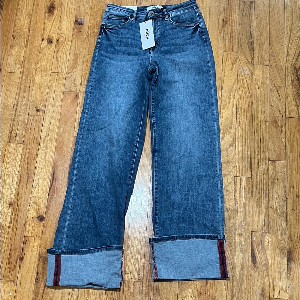 Stylish Wide Leg Jeans in Deep Blue